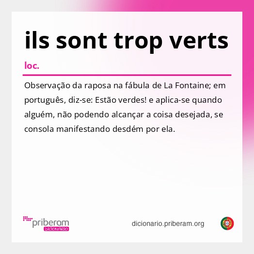 Significado de ils sont trop verts